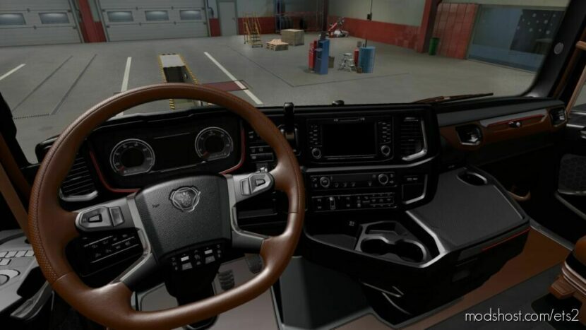 ETS2 Scania Mod: 2016 Brown-Black Interior (Featured)