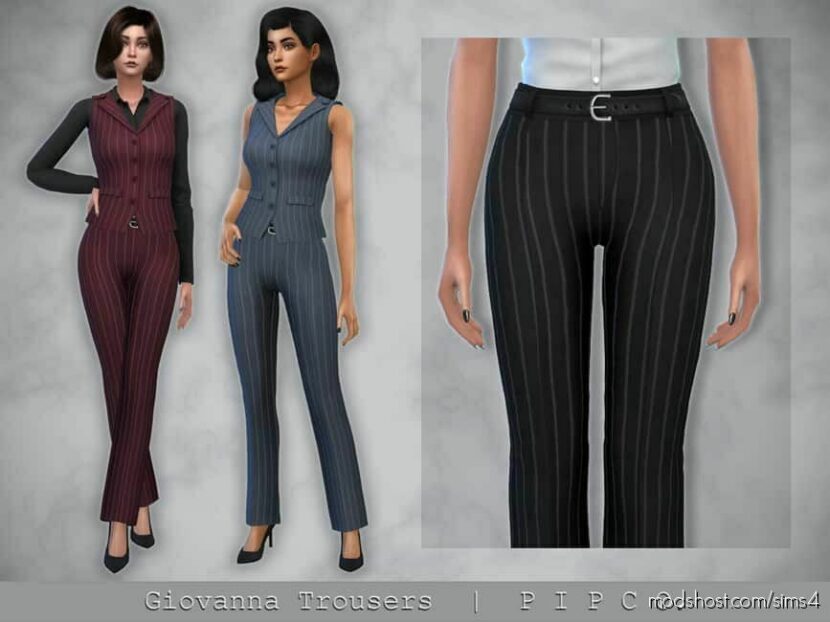 Sims 4 Formal Clothes Mod: Giovanna Trousers (Featured)