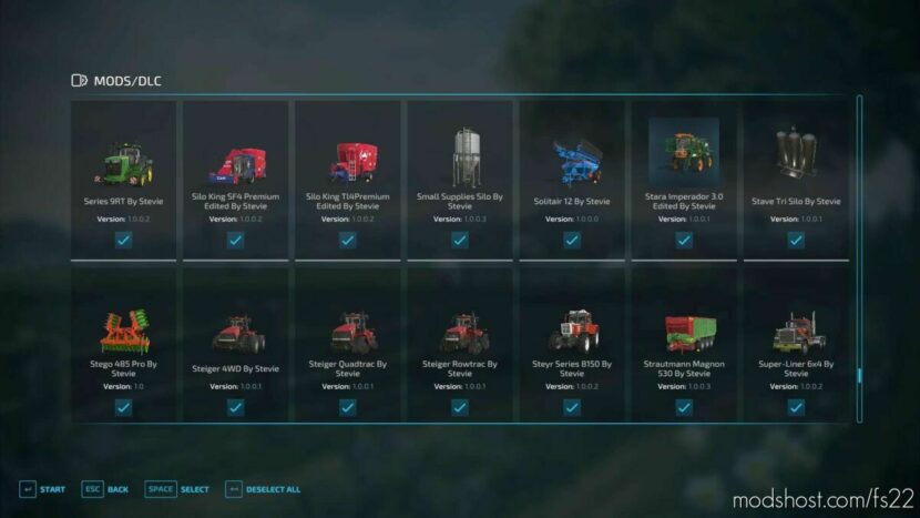 FS22 Mod: Full Mod List Modpack By Stevie (Featured)