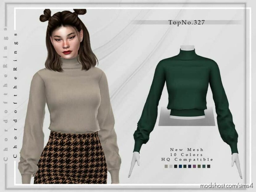 Sims 4 Female Clothing Mod: TOP NO.327 (Featured)