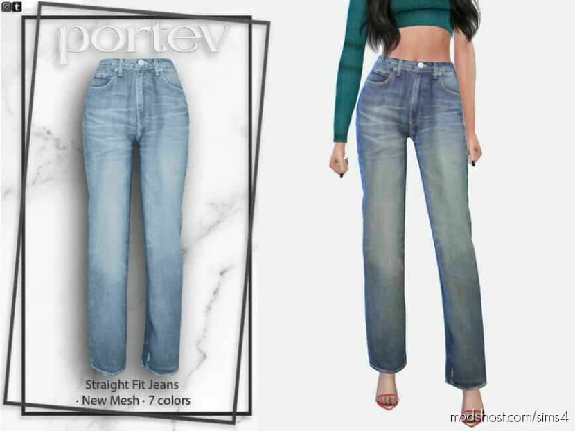 Sims 4 Adult Clothes Mod: Straight FIT Jeans (Featured)