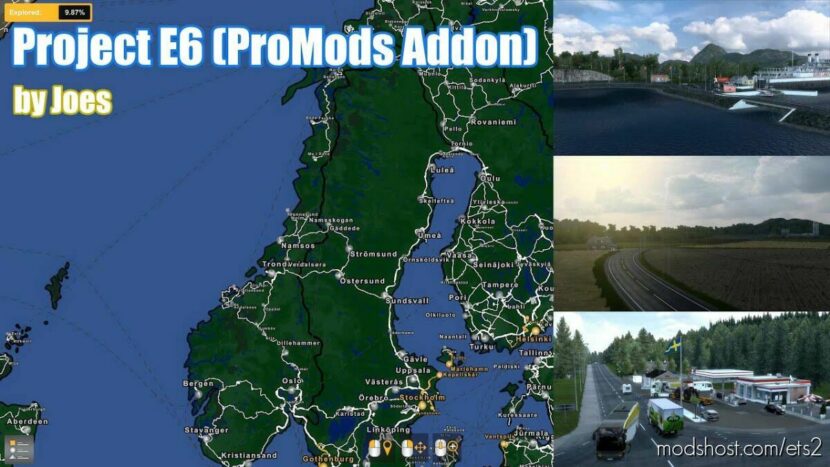 ETS2 Map Mod: Project E6 - Promods Addon v1.46 (Featured)