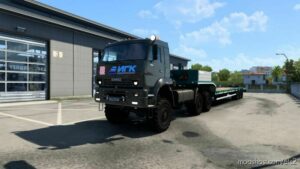 ETS2 Kamaz Truck Mod: 65225 + Lowbed Trailer 1.46 (Featured)