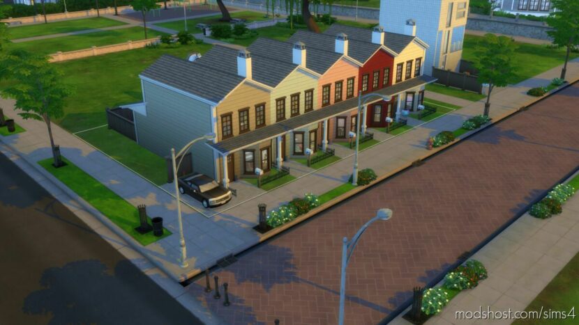 Sims 4 Mod: Colorful Townhouses (Featured)