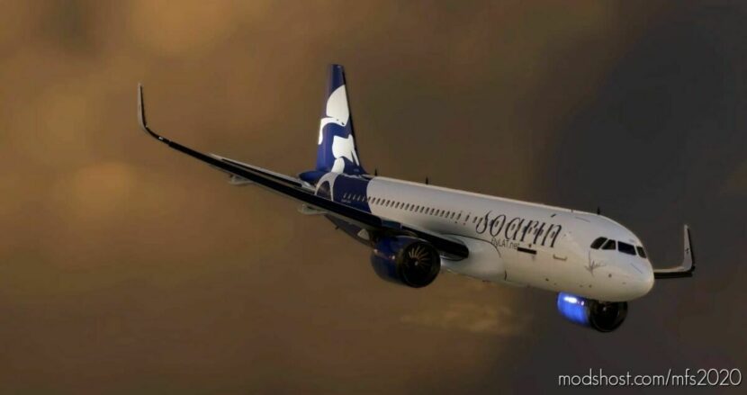 MSFS 2020 A320 Livery Mod: A32NX Flybywire A320 | Soarin (VA) | Soar-Sfa | 8K Textures (Featured)