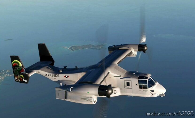 MSFS 2020 Livery Mod: Miltech Simulations MV-22B VMM-265 Dragons CAG 2022 (Featured)