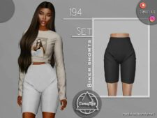 Sims 4 Female Clothes Mod: SET 194 – Biker Shorts (Image #2)