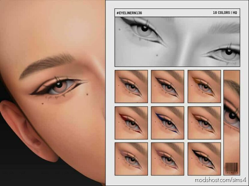 Sims 4 Female Makeup Mod: Eyeliner N136 (Featured)