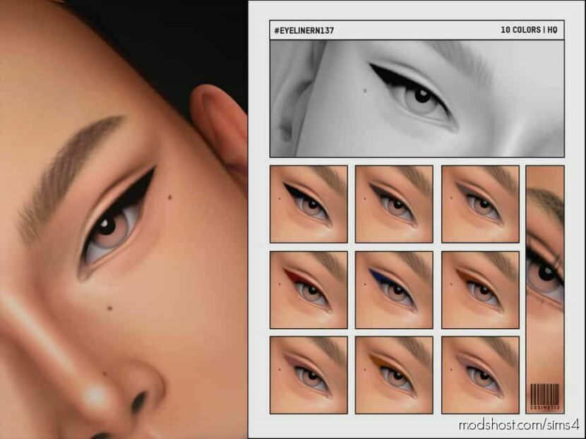 Sims 4 Eyeliner Makeup Mod: N137 (Featured)