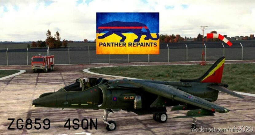 MSFS 2020 Livery Mod: Harrier GR9 ZG859 Royal AIR Force, 4 SQN. (Featured)