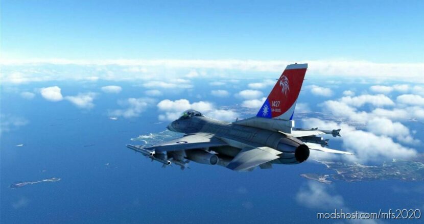 MSFS 2020 Taiwan Livery Mod: Fictional Rocaf F-CK-1 Skin For SC Design’s F-16C (Featured)