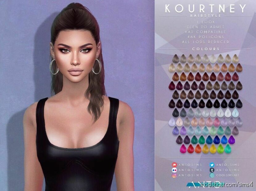 Sims 4 Female Mod: Kourtney – Hairstyle Patreon (Featured)