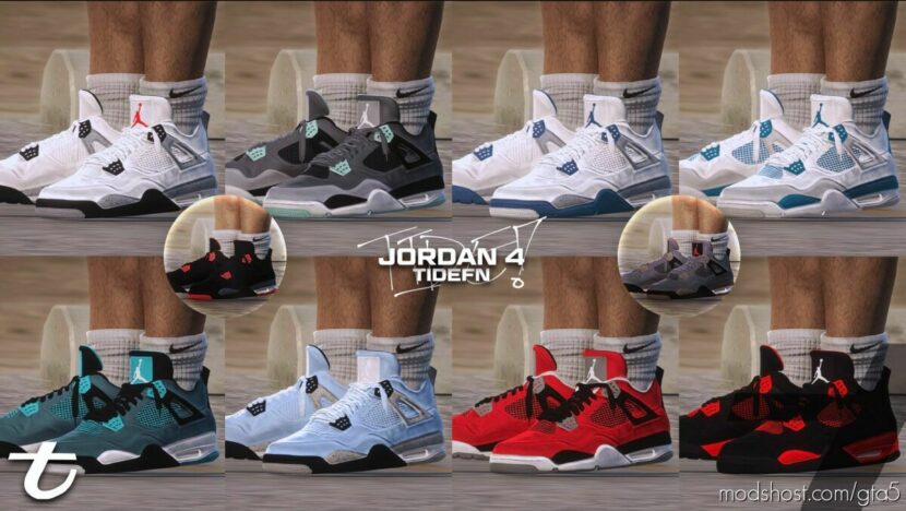 GTA 5 Player Mod: AIR Jordan 4 For MP Male (Featured)