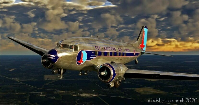 MSFS 2020 Douglas Livery Mod: DC-3 – Eastern AIR Lines (Featured)