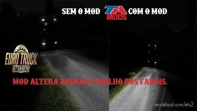 ETS2 Headlights Part Mod: Brighter Headlights (Featured)