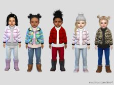 Sims 4 Kid Clothes Mod: Puffer Winter Jacket Toddler (Featured)