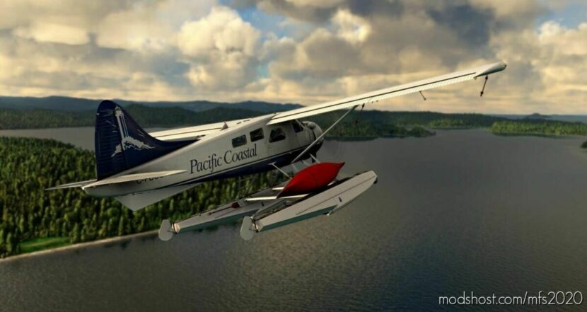 MSFS 2020 Livery Mod: Pacific Coastal DHC-2 Beaver. (Featured)