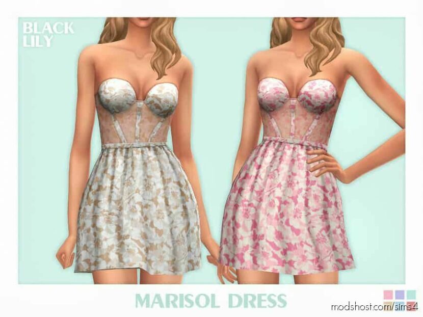 Sims 4 Teen Clothes Mod: Marisol Dress (Featured)