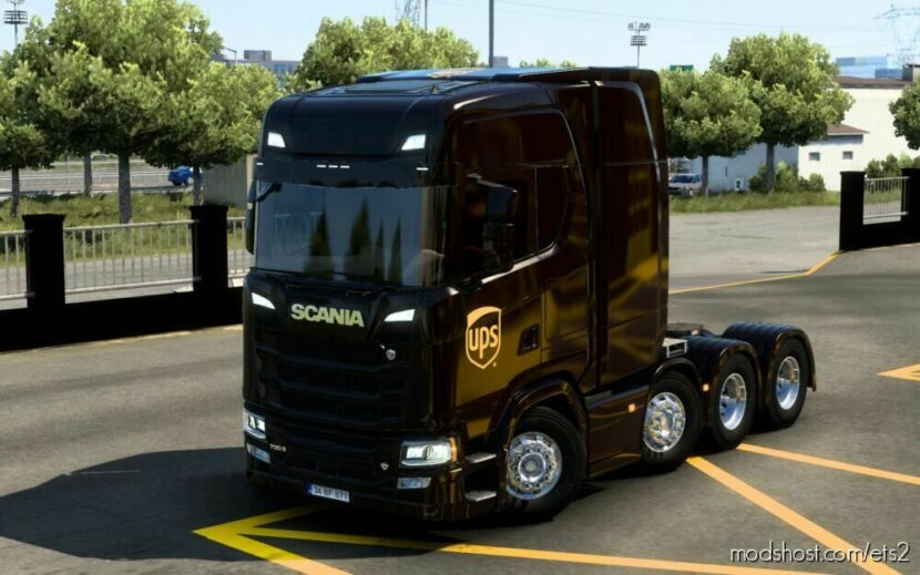 ETS2 Scania Mod: Skin Scania S 2016 UPS 1.40 - 1.46 (Featured)