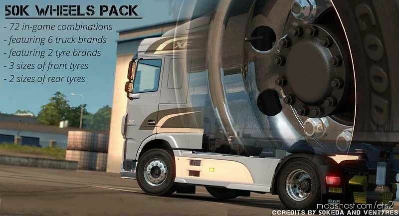 ETS2 Wheels Part Mod: 50K Wheels Pack V4.6 (Featured)