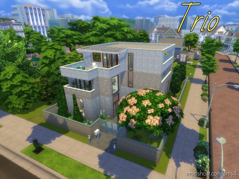 Sims 4 House Mod: Trio (NO CC) (Featured)