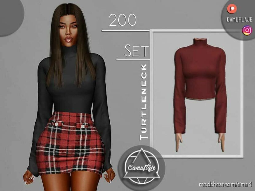 Sims 4 Female Clothes Mod: SET 200 – Turtleneck (Featured)