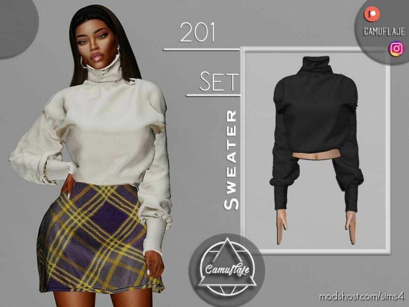 Sims 4 Female Clothes Mod: SET 201 – Sweater (Featured)