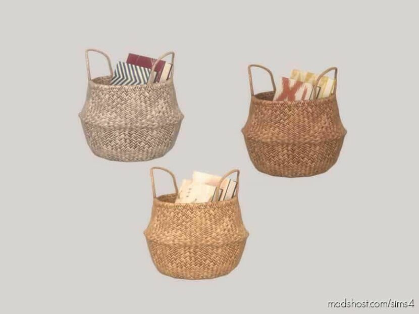 Sims 4 Object Mod: Living Room Gina Basket (Featured)