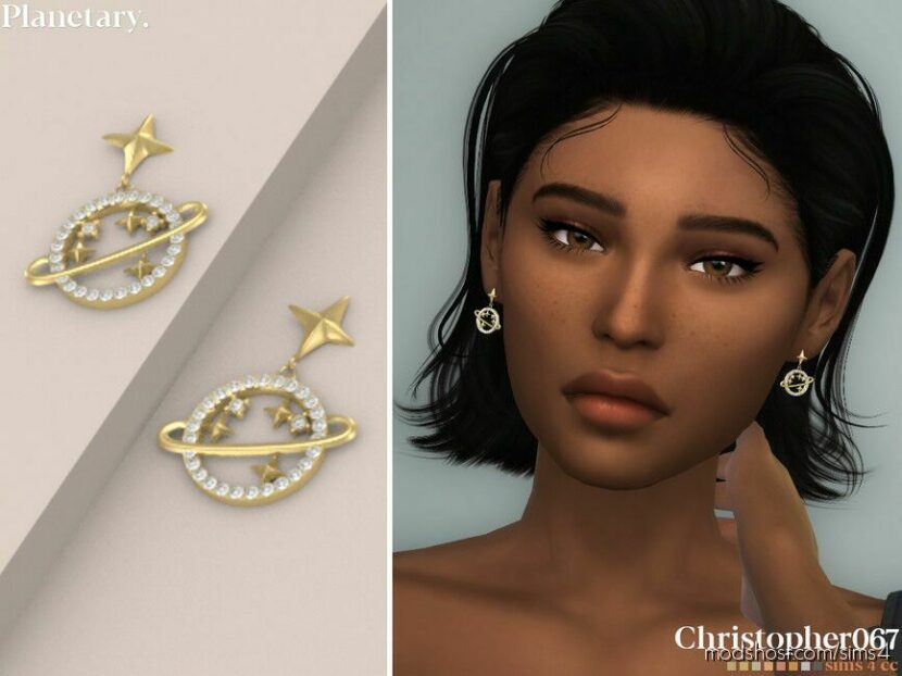 Sims 4 Accessory Mod: Planetary Earrings (Featured)