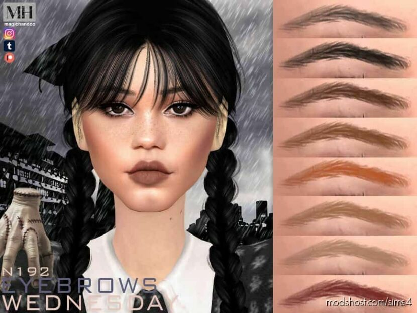 Sims 4 Hair Mod: Wednesday Eyebrows N192 (Featured)