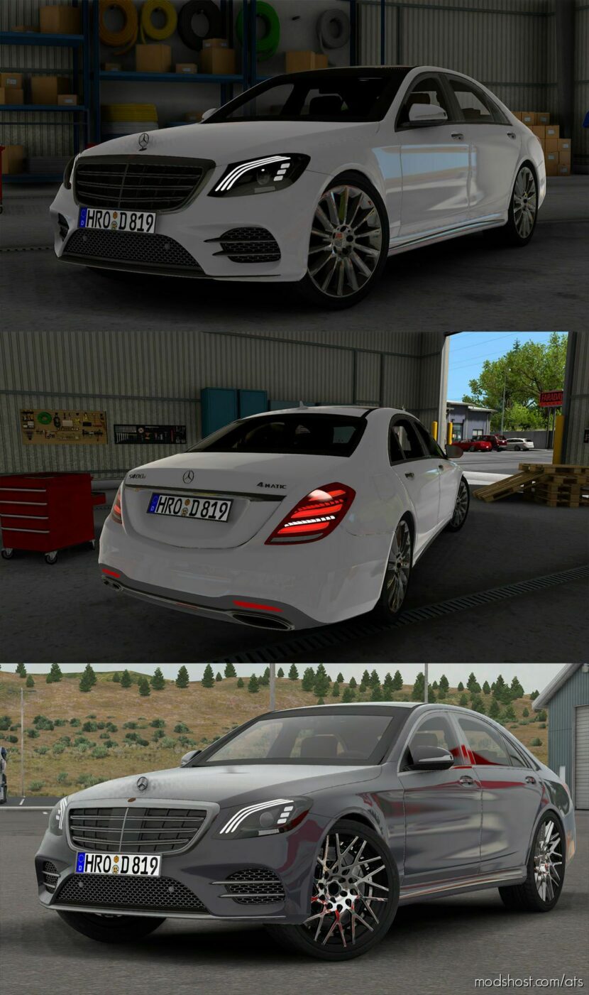 ATS Mercedes-Benz Car Mod: W222 S-Class S-400D V4.3 1.46 (Featured)