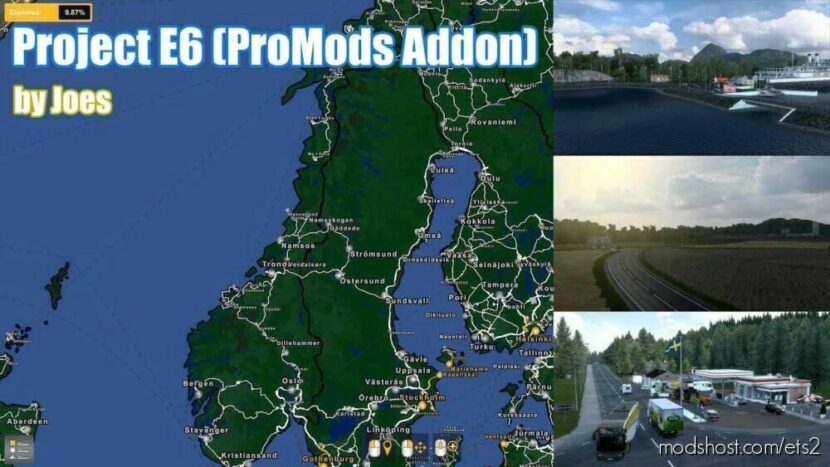 ETS2 ProMods Map Mod: Project E6 - Promods Addon Hotfix V2.1 (Featured)