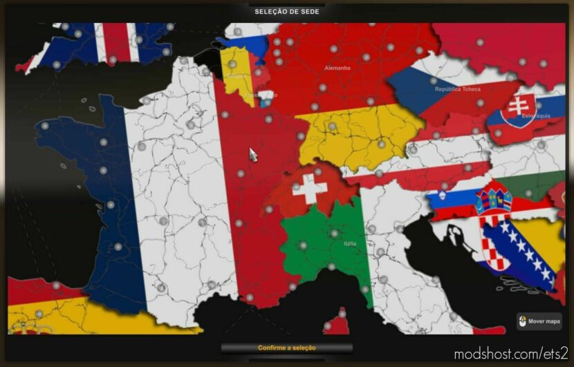 ETS2 Mod: Europe Map with Flags v1.0 (Featured)