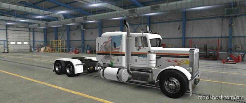 ATS Peterbilt Mod: 359 FLX Skin White For Sleeper (Featured)