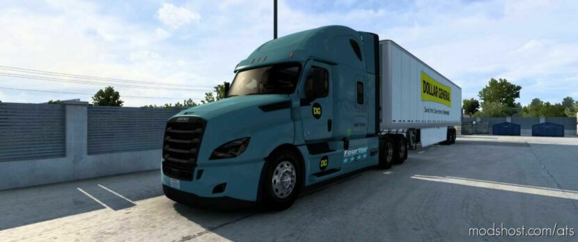 ATS Mod: SCS Trailer And Cascadia Truck Skin Pack Dollar General (Featured)