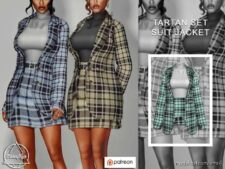 Sims 4 Female Clothes Mod: Tartan SET – Suit Jacket Early Access (Featured)