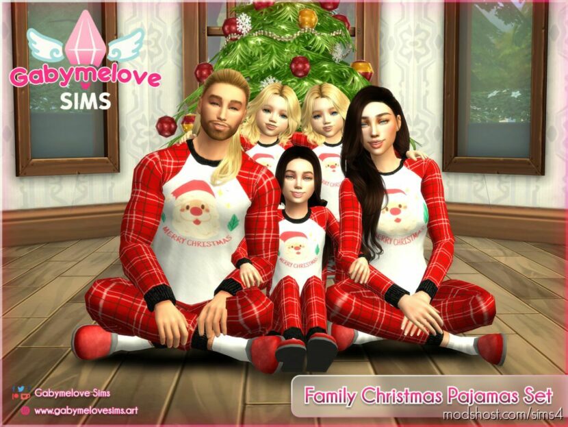 Sims 4 Clothes Mod: Sims 4 CC | Clothing: Family Christmas Pajamas Set (Featured)