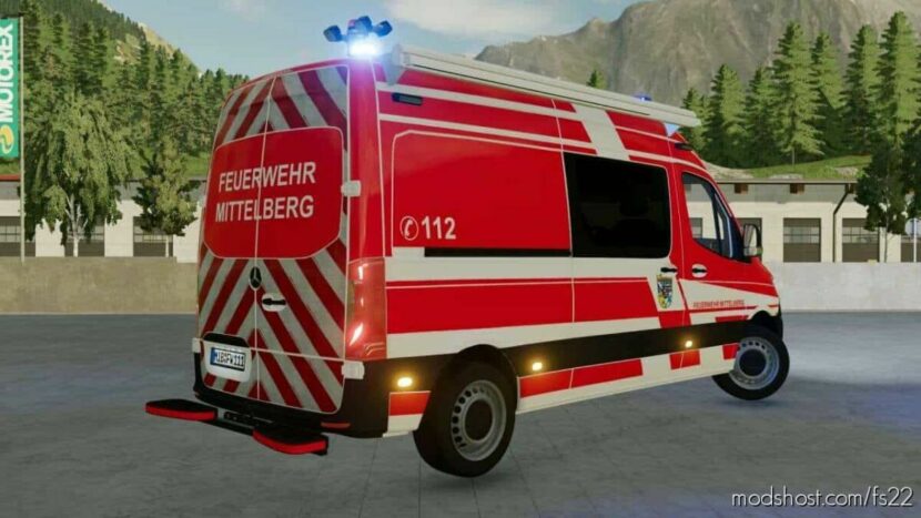 FS22 Mercedes-Benz Vehicle Mod: Sprinter 2019 ELW V1.1 (Featured)