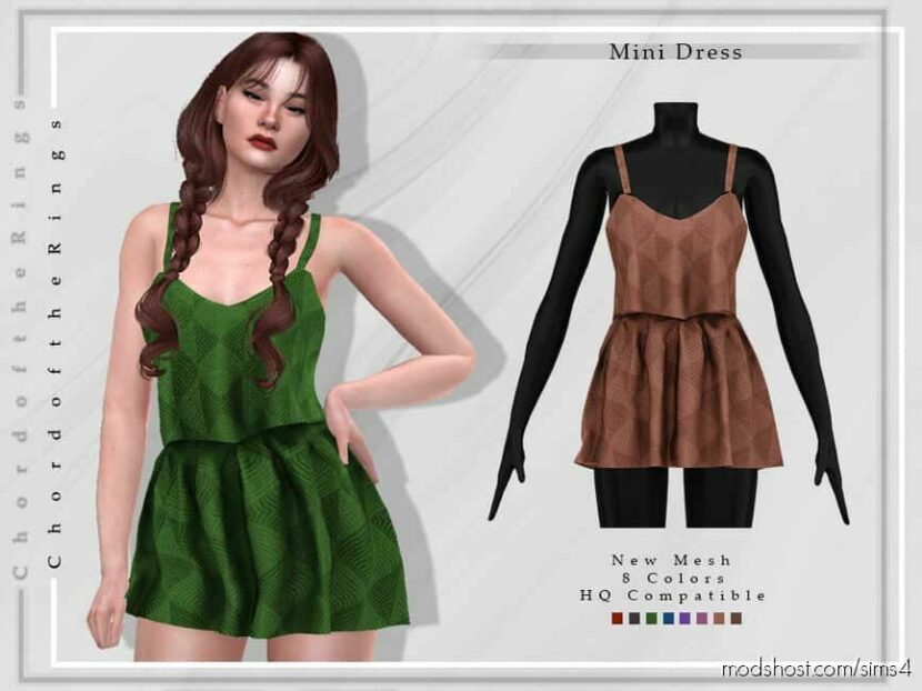 Sims 4 Female Clothes Mod: Minidressd-183 (Featured)