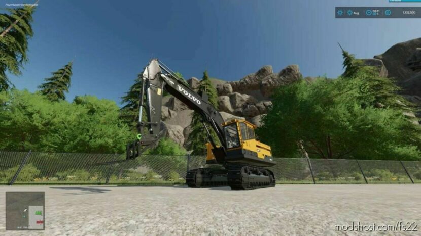 FS22 Volvo Forklift Mod: Excavator Forks (Featured)