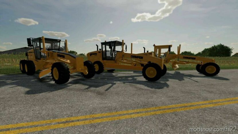 FS22 Volvo Forklift Mod: G740B-Volvo G740-Champion 740A Grader Pack (Featured)