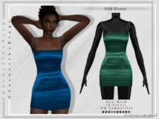 Sims 4 Female Clothes Mod: Silk Dress D-186 (Featured)