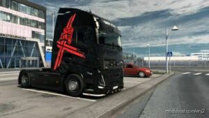 ETS2 Volvo Skin Mod: RED Viking & Cross (Image #2)