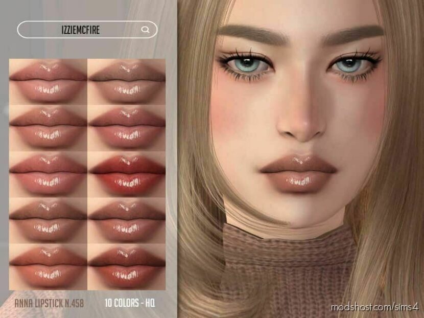 Sims 4 Lipstick Makeup Mod: Anna Lipstick N.458 (Featured)