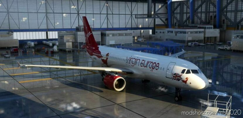 MSFS 2020 Virgin Livery Mod: Fenix A320 Virgin Europe Fearless Lady (G-Vfea) Fictional (Featured)