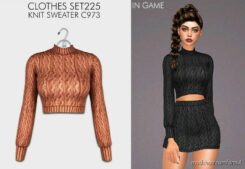 Sims 4 Female Mod: Clothes SET225 – Knit Sweater C973 (Image #2)