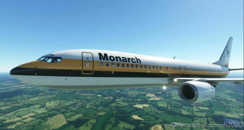 MSFS 2020 Fictional Livery Mod: Pmdg 737-800 Monarch Airlines (G-Monv) (Featured)