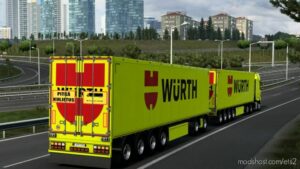 ETS2 Mod: Skin SCS Trailers Würth 2.0 1.40 - 1.46 (Featured)