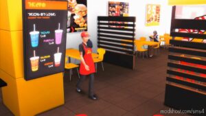 Sims 4 Female Clothes Mod: McDonald’s Uniforms + CAP (Image #4)