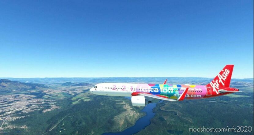 MSFS 2020 8K Livery Mod: AIR Asia A321Neo 3,2,1, Take OFF 8K (Featured)